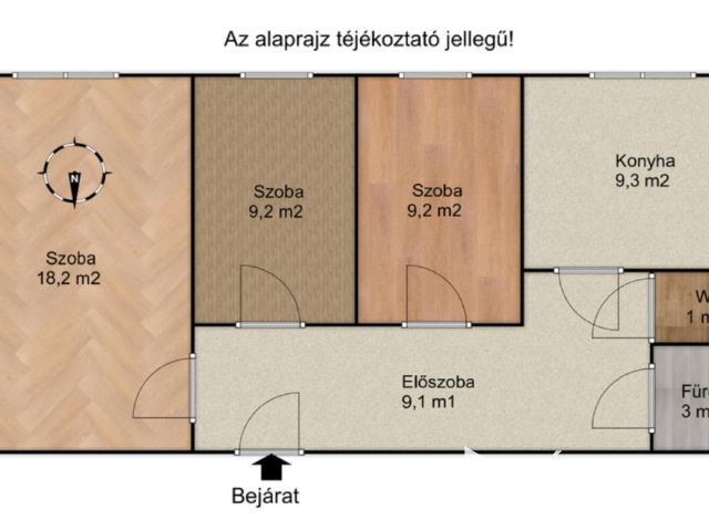 1+2 fészobás részben felújított lakás a Nyár utcában!
