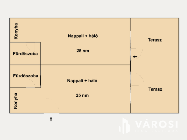 2 földszinti stúdióapartman az Aranyparton eladó